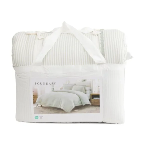 BOUNDARY Rickrack Border Striped Comforter Set