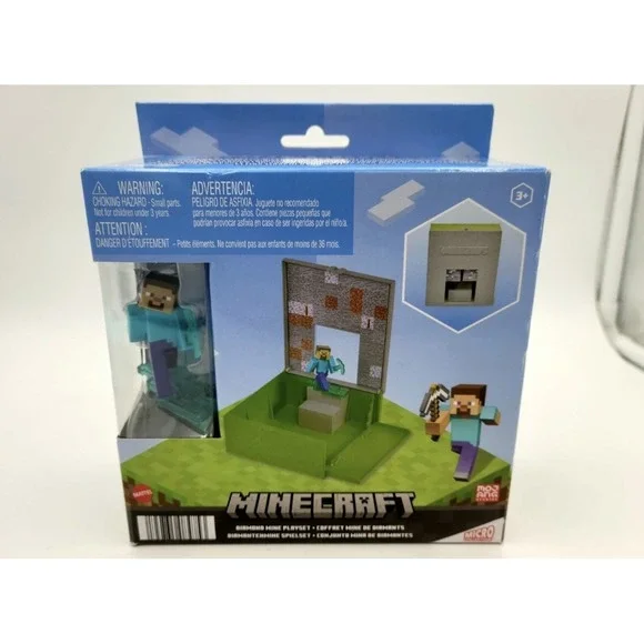 Mattel Minecraft Diamond Mine Playset with‎ 2 inch Figure - Brand New