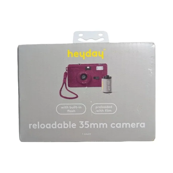 Cc4-N Heyday 35mm Film Camera Built-in Flash Dark Cherry Preloaded‎ & Reloadable