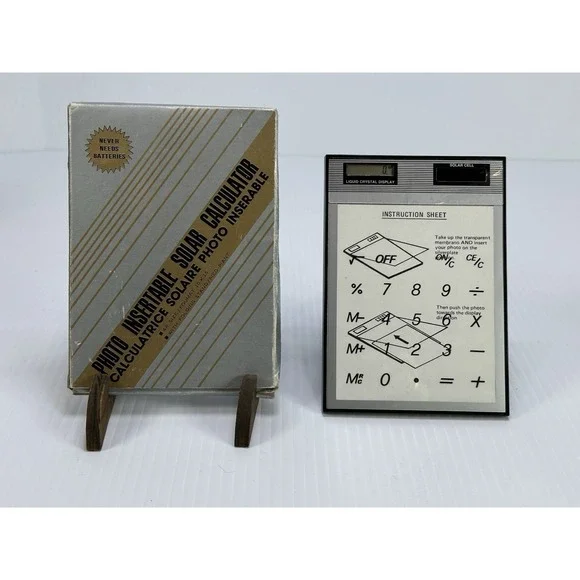 Vintage Photo Insertable Solar Calculator New‎ Old Stock