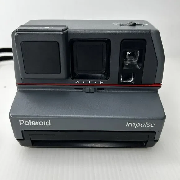 Vintage Polaroid Impulse 600 Camera w/Pop-Up Flash & Strap Untested