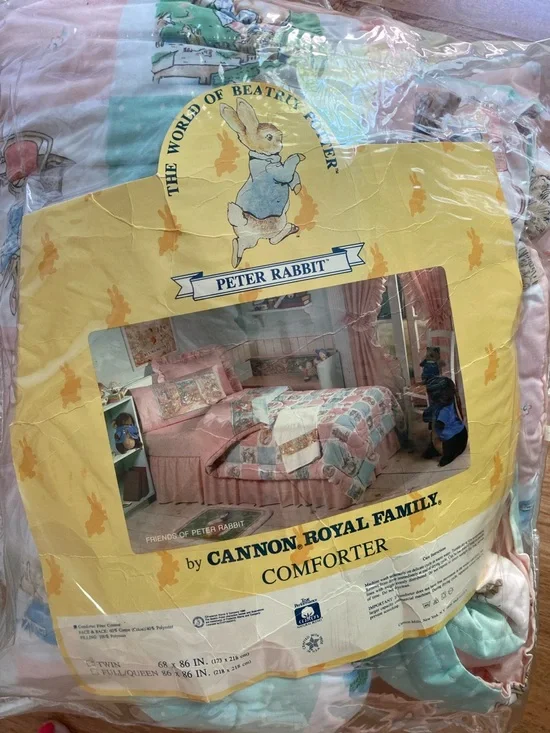 Vintage Cannon Beatrix Potter friends of Peter Rabbit comforter and sham VGUC