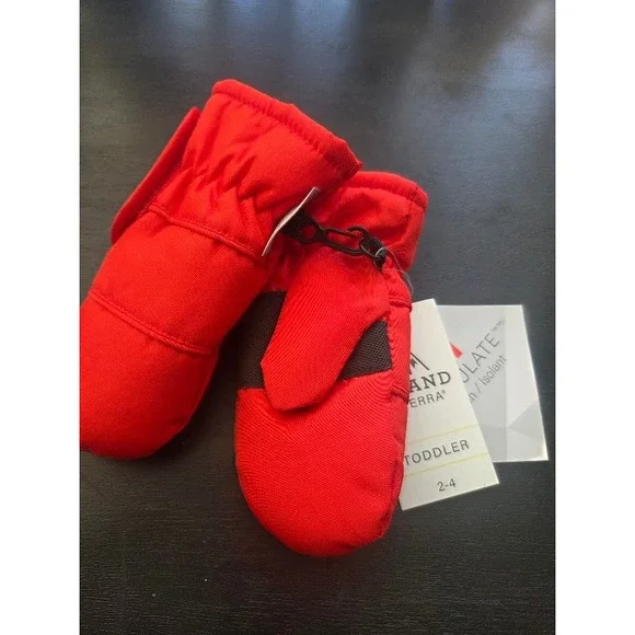 Grand Sierra Toddler Red Thinsulate Insulated Mittens Size 2-4 NWT Winter Snow
