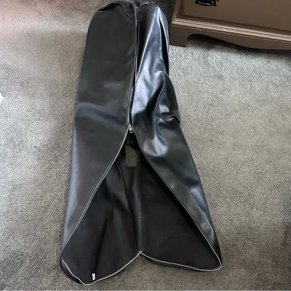 Ajay Fuqua Sports Golf Bag Travel Luggage Cover Black Vinyl leather Zip vintage