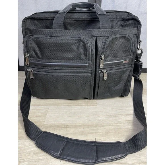 TUMI Black Ballistic Nylon Expandable Laptop Bag