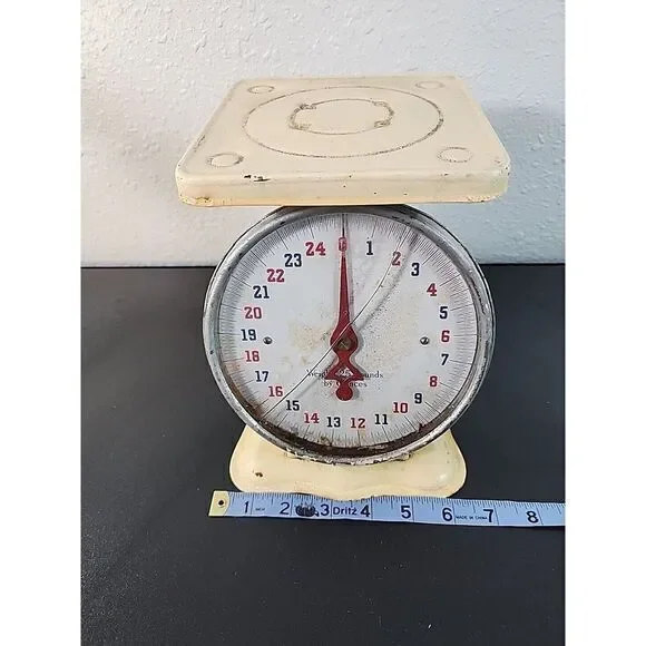 ANTIQUE AMERICAN FAMILY SCALE 25 LB ALUMINUM 8