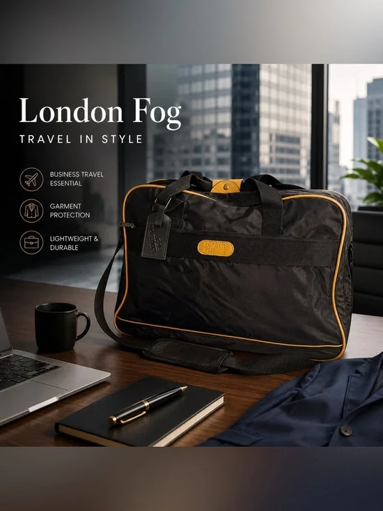 London Fog Black Nylon Travel Shoulder Bag Luggage