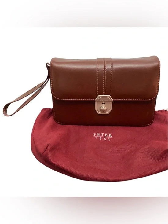 Petek 1855 Vintage Brown Leather Travel Organizer Bag