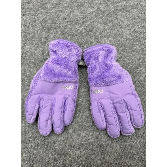 Head Kids Purple‎ Fleece Faux Fur Winter Gloves SensaTec Touchscreen Youth Large