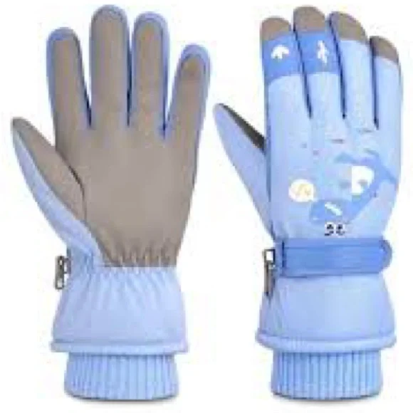 BRAND NEW 3-8 Years Kids Blue Dinosaur Winter Gloves