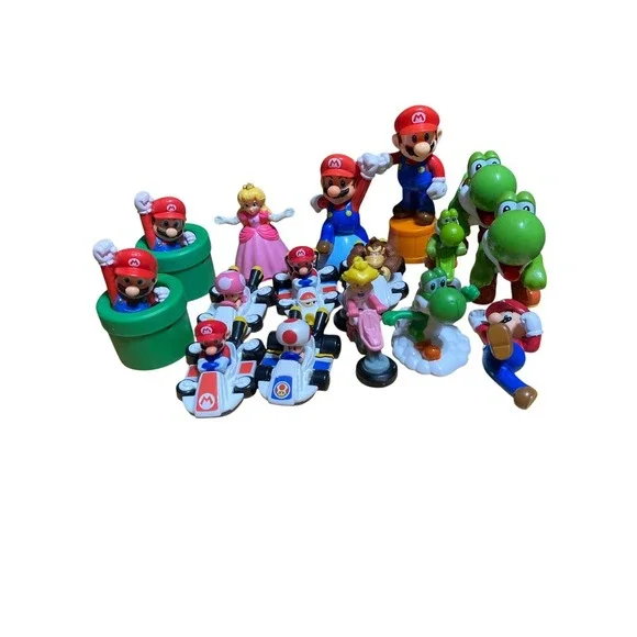 Super Mario Bros Kart Racers Figures Yoshi Princess War Kong Mario Mcdonalds LOT