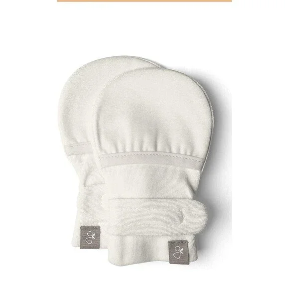 goumikids Bamboo Cotton Mitts Anti-Scratch Soft Stay-On 0-3 Months Cloud Color