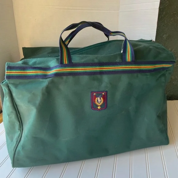 Vintage POLO Ralph Lauren Green Canvas Travel Bag