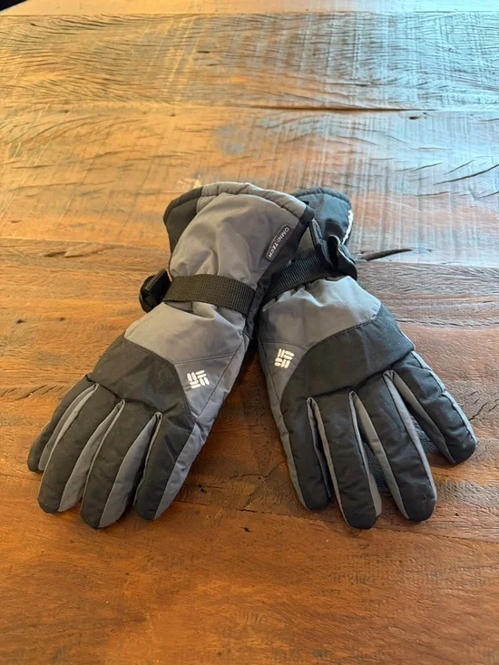 Columbia Omni-heat youth kids boys girls black ski snow gloves small EUC Worn