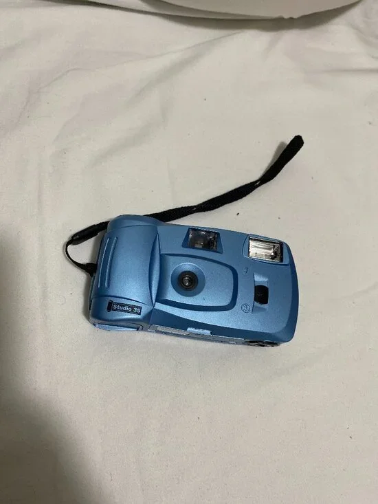 Studio 35 35mm Reusable Film Camera Blue Point & Shoot Flash Camera Untested