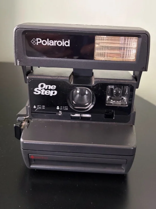 Vintage Polaroid One Step 600 Instant Film Camera Black with Strap - Used