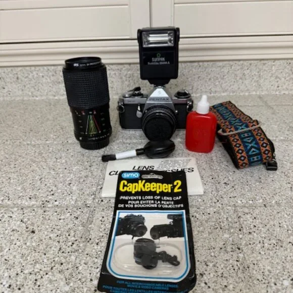 Pentax ME 35mm Camera with SUNPAK 1600A Softlite Auto Flash