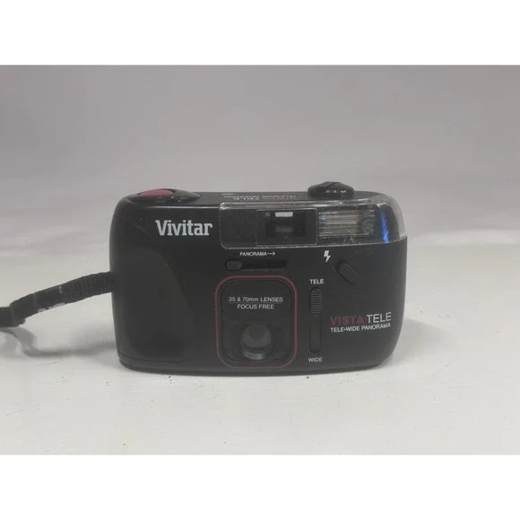 Vintage Vivitar Vista Tele 35mm Film Camera Tele-Wide Panorama Untested