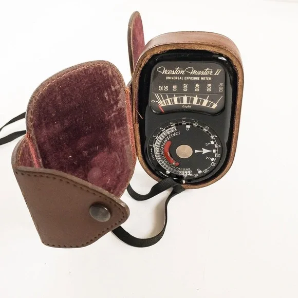 Weston Master II Exposure Meter Unisex OS Brown Model 735 Vintage Leather Case