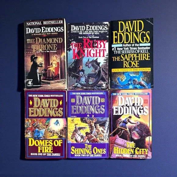 2 Complete Series Set ELENIUM & TAMULI Trilogy by David Eddings 6 Paperback Lot