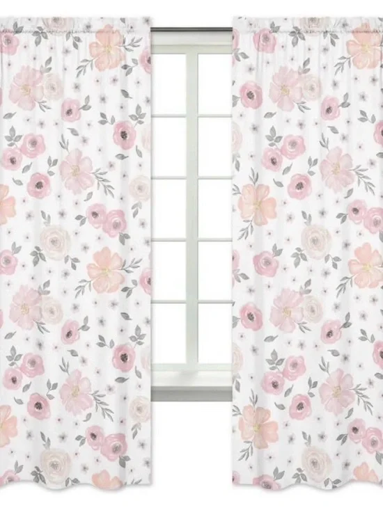Sweet Jojo Designs Girl Baby Crib Comforter, Bed Skirt, and Curtains