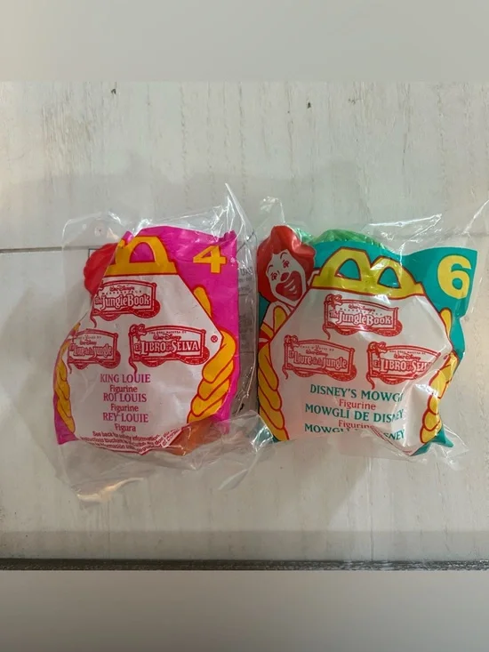 NIP NWT Vintage 1997 Jungle Book McDonalds Happy Meal Toys #4,6