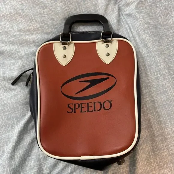 Vintage Speedo Zippered Carry Case w/ Handle & Footed Base