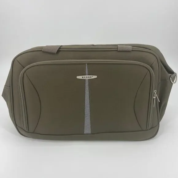 KLUGE Olive Green Canvas Carry On Travel Tote Weekender Bag 17