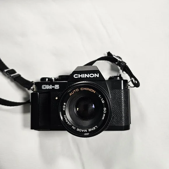 Chinon CM-5 35mm Film Camera + 50mm f/1.9 Lens Tested Meter Not Working