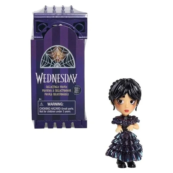 NEW Wednesday Adams Collectible Figure Wearing Dress, Series 1 Stackable House‎