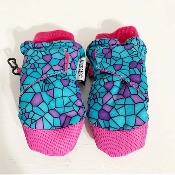 N’Ice Caps Geometric Design Thinsulate Infant Mitten Velcro Fastener Knit Fabric