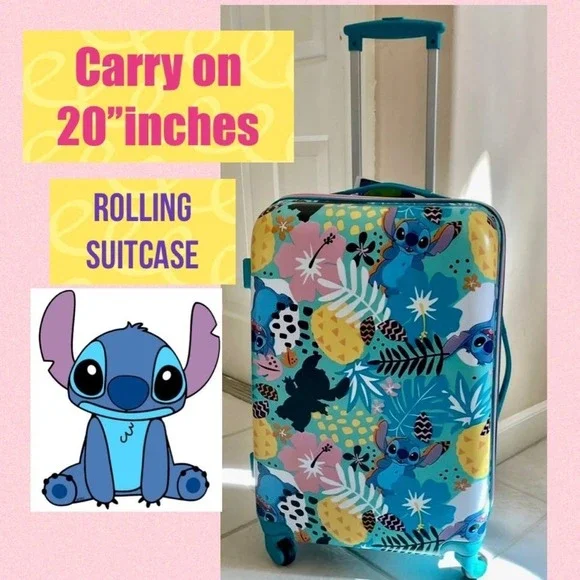Lilo and Stitch Disney Carry on suitcase 20'' Rolling Travel Trip Ohana