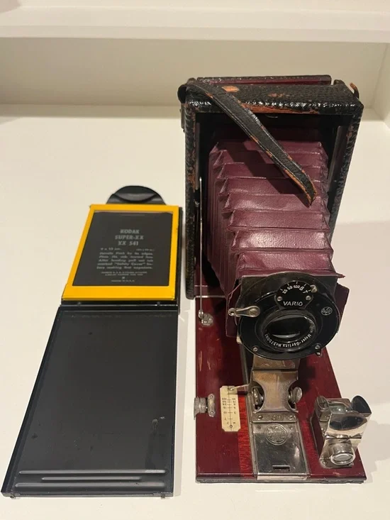 Vintage Folding Camera with Red Bellows 1920-1930