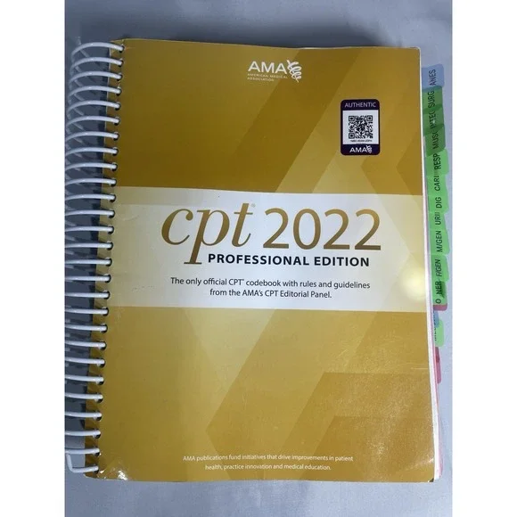 CPT Professional 2022 Spiral American Medical Association - Very Good