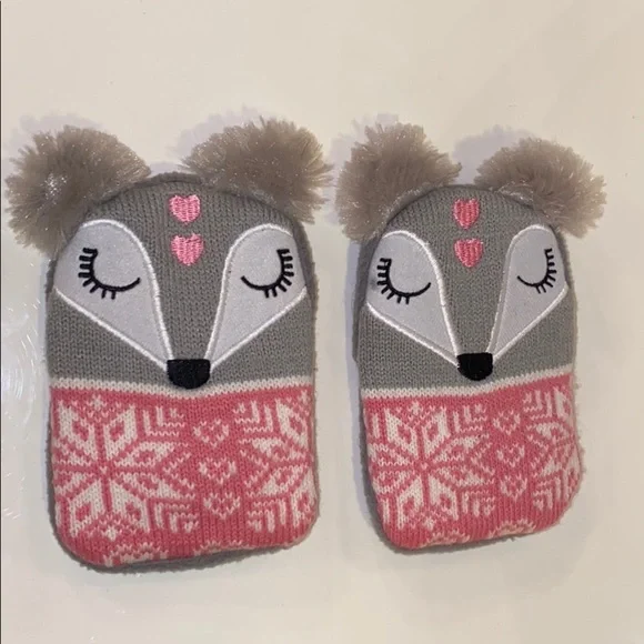 Aroma Home Fox hand warmers - Pink & Grey​​