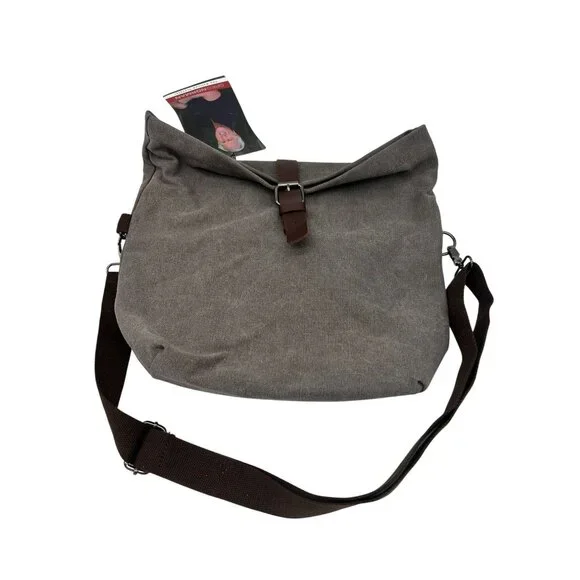 NWT Greg Norman Mens Refined Traveler Canvas Shoulder Bag Waterproof Lining