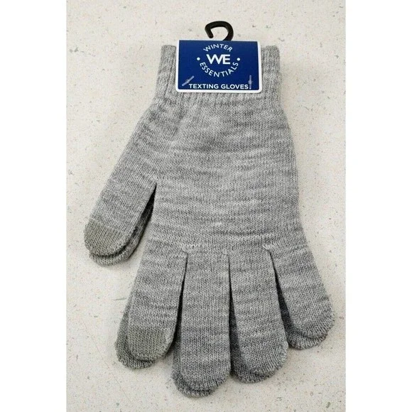 Winter Essentials Warm Gray Winter Texting Gloves Unisex One Size Fits All
