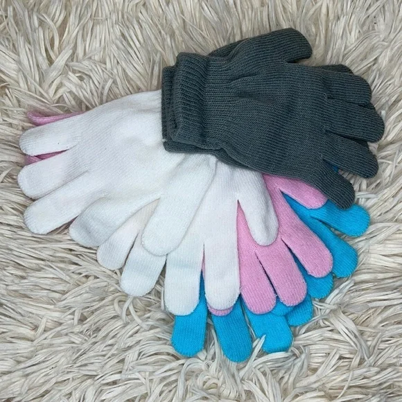 Girls 4 Pack Gloves