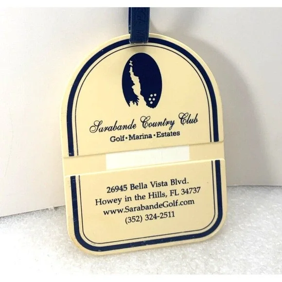 Sarabande Country Club Golf Bag Luggage Tag Howey-in-the-Hills Florida‎ Course