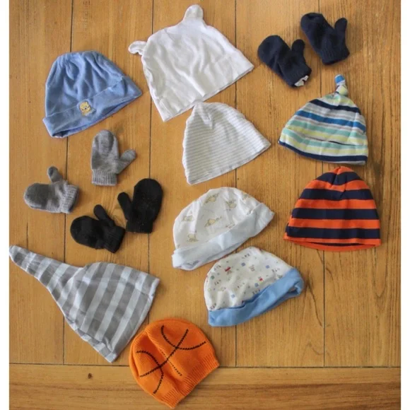 Baby Newborn Hat and Mittens Lot Winter Bundle