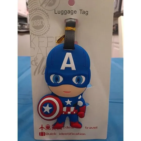 New Disney‎ Captain America PVC Travel Baggage Backpack Suitcase Luggage Tag