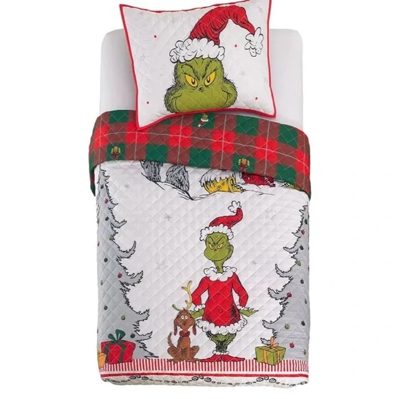 The Grinch 2-Pc. Twin Quilt Set new