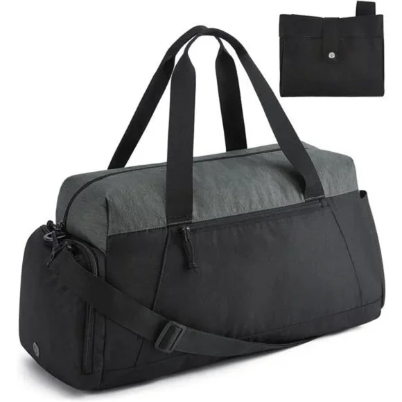Gym Travel Duffel Bag Foldable Lightweight Weekender With Shoe Compartment