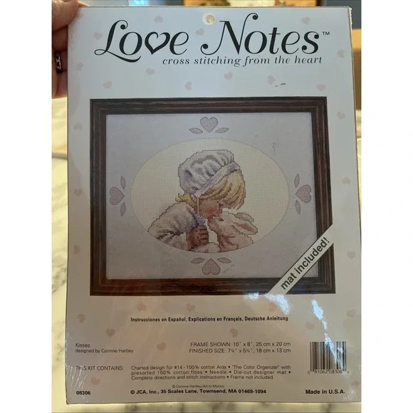 Kisses Bunny Child Picture Easter Rabbit Cross Stitch Kit Unopened Love Notes