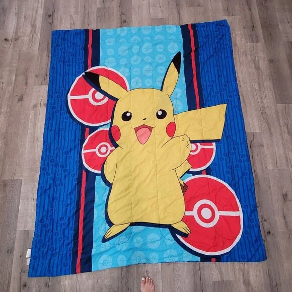 Pokemon Pikachu vintage Full/ Twin Comforter pokeball bedding