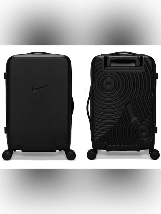 New Nike Air Force 1 29” Large Hardshell Checked Luggage Suitcase Black $360