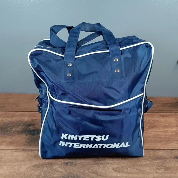 Kintetsu International Travel Bag Unisex Large Navy Blue Good Retro Carry On