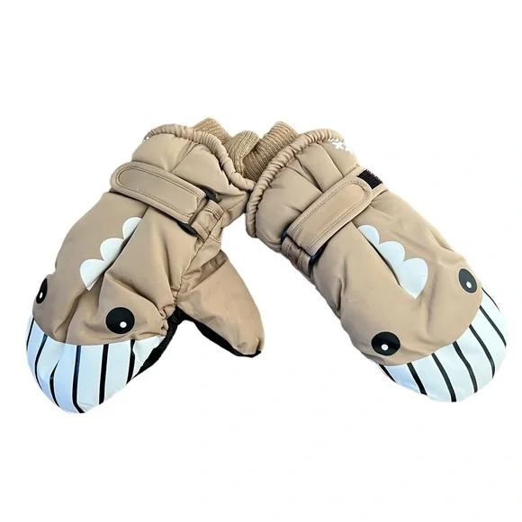 2/$15 Shark insulated mittens kids/toddler beige