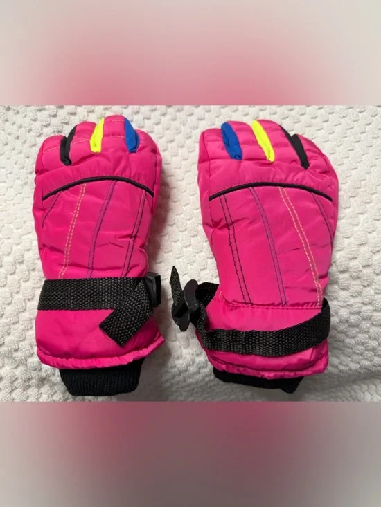 Kids Pink Winter Gloves with Bright Accents BOX5