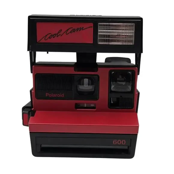 Polaroid Vintage Cool Cam 600 Red And Black Instant Camera With Shoulder Strap